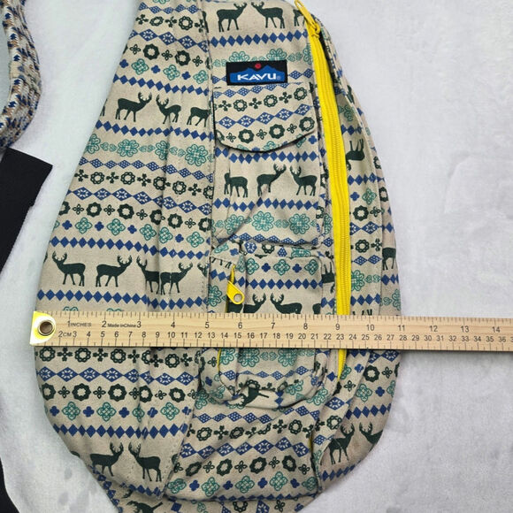 KAVU Rope Sling Crossbody Backpack Bag Wilderness Deer Scene, EUC - Picture 4 of 7